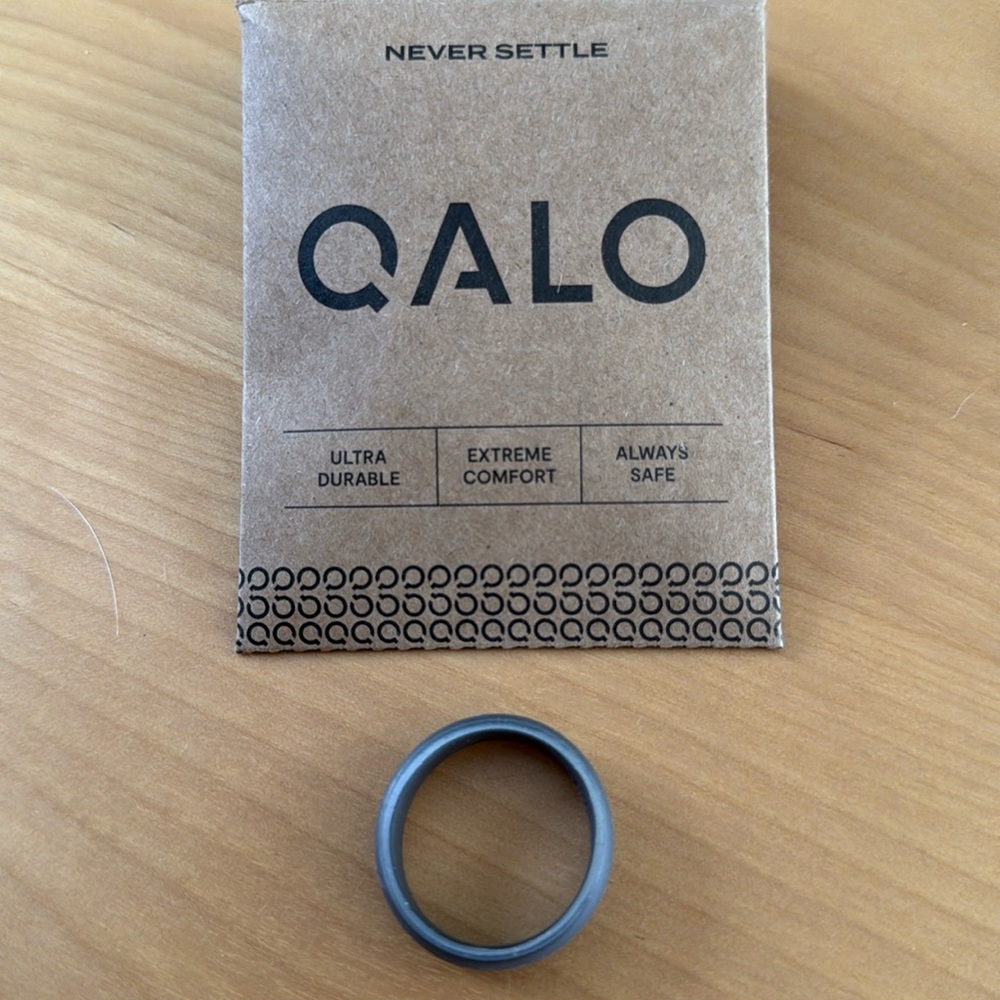 Qalo Size 14 Men’s silicone ring- gray steel color